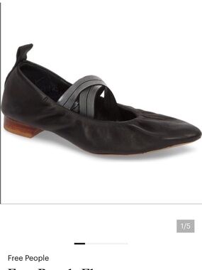 Free People Solitaire Ballet Flats Pointed Toe Black Silver